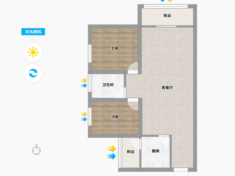 广东省-深圳市-融湖中心城(一期)-57.03-户型库-采光通风