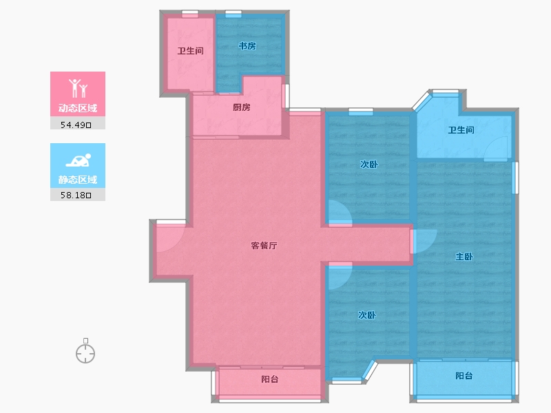 广东省-深圳市-金湖山庄-100.85-户型库-动静分区