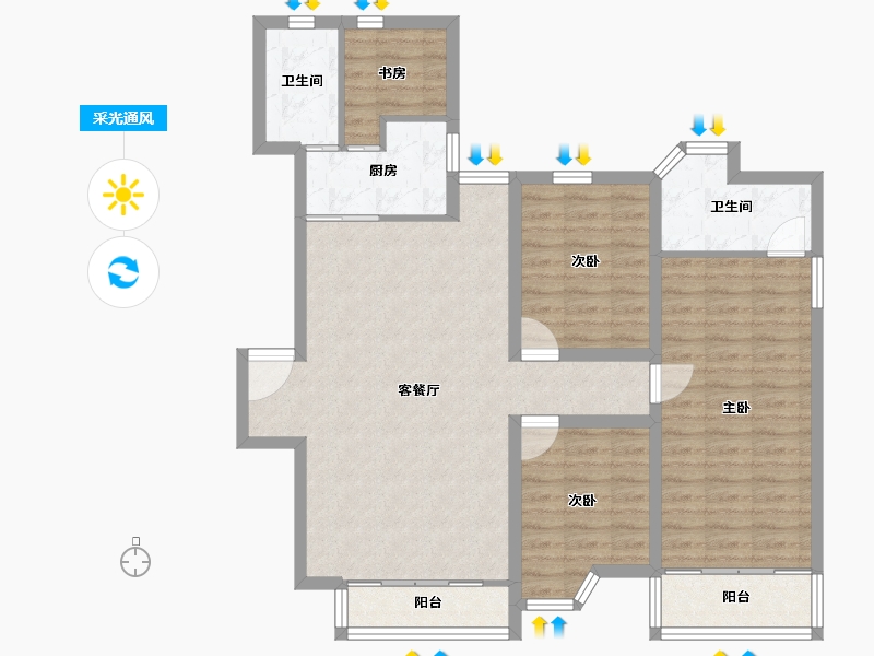 广东省-深圳市-金湖山庄-100.85-户型库-采光通风