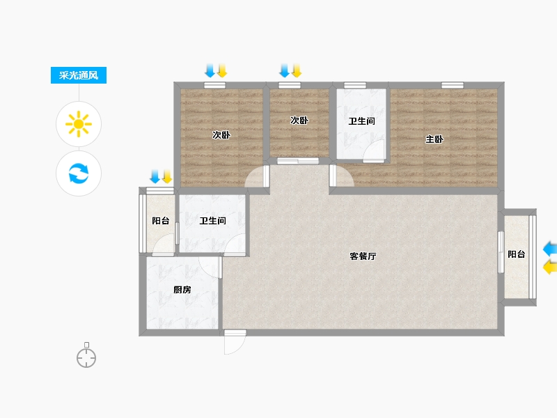 广东省-深圳市-南景苑大厦-103.06-户型库-采光通风