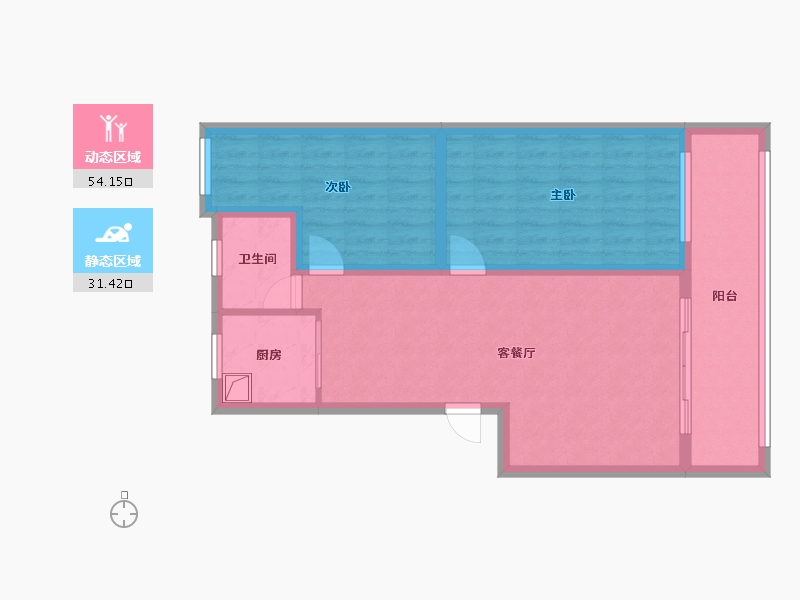 四川省-内江市-三湾花园2期-68.80-户型库-动静分区