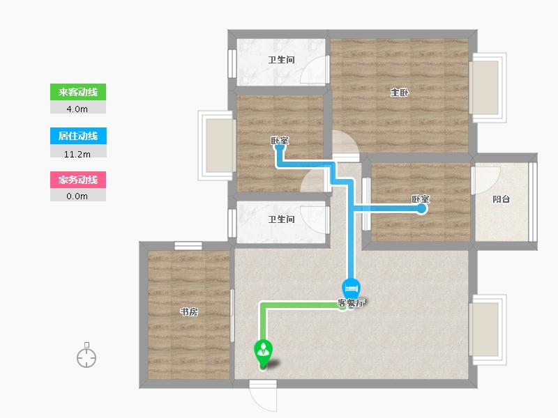 广东省-深圳市-雅兰亭(弘雅花园四期)-72.30-户型库-动静线