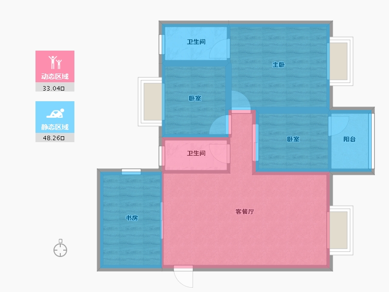 广东省-深圳市-雅兰亭(弘雅花园四期)-72.30-户型库-动静分区