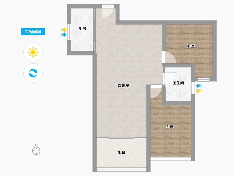 广东省-深圳市-华晖云门-63.37-户型库-采光通风