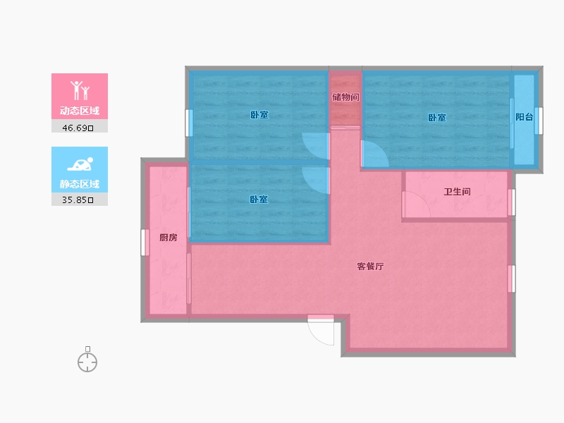 广东省-深圳市-文锦渡海关三院生活区-75.18-户型库-动静分区