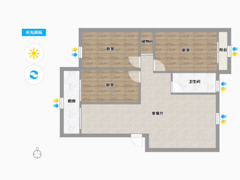 广东省-深圳市-文锦渡海关三院生活区-75.18-户型库-采光通风