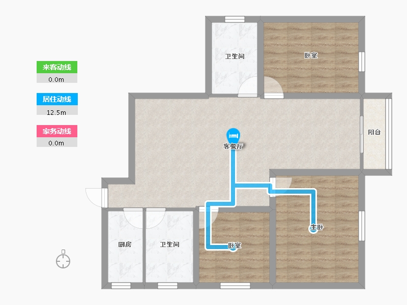 广东省-深圳市-华清园安业花园-88.53-户型库-动静线