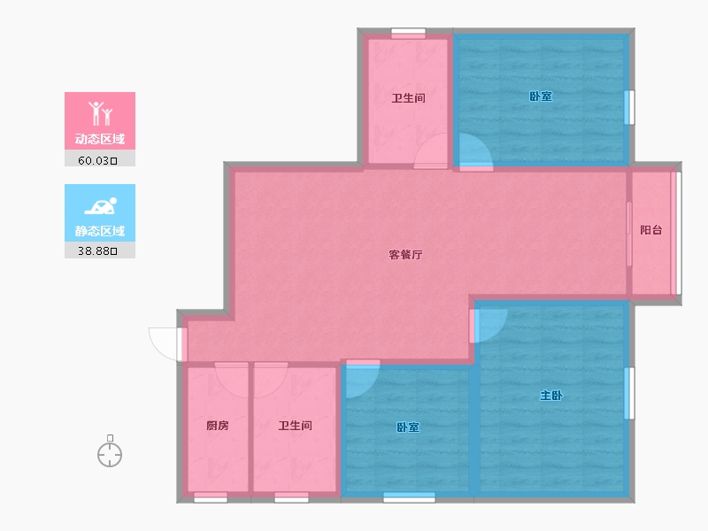 广东省-深圳市-华清园安业花园-88.53-户型库-动静分区