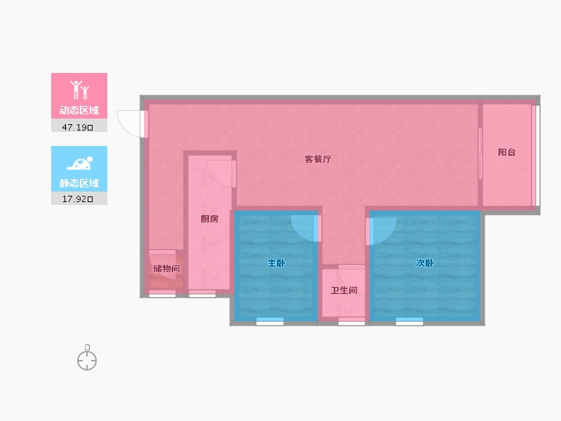 广东省-深圳市-合正锦湖逸园-57.19-户型库-动静分区