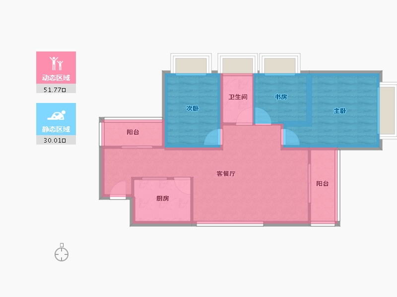 广东省-深圳市-合正瑞园-72.60-户型库-动静分区