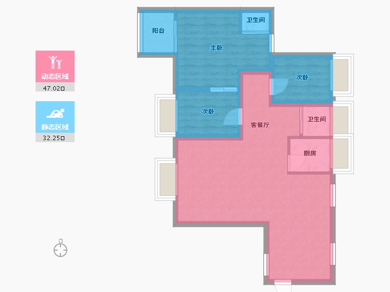 广东省-深圳市-洪湖东岸-70.66-户型库-动静分区