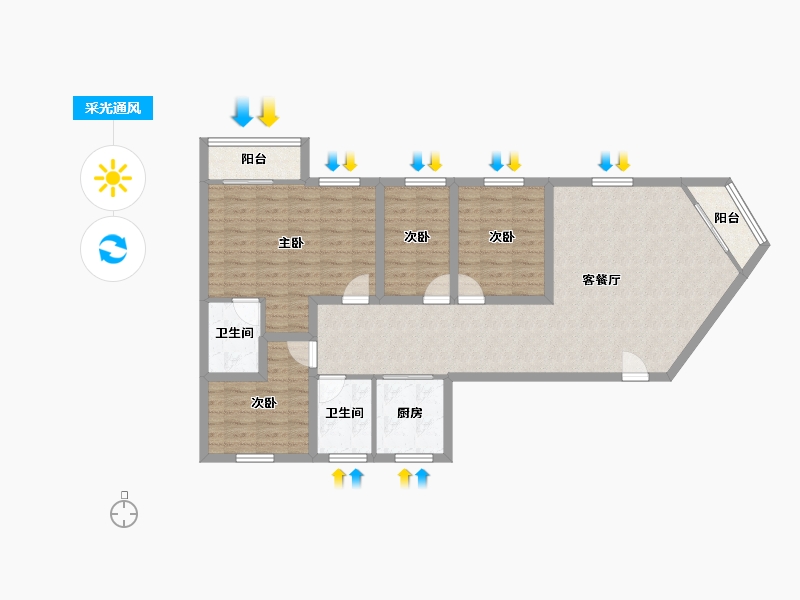 广东省-深圳市-后海花园-99.16-户型库-采光通风