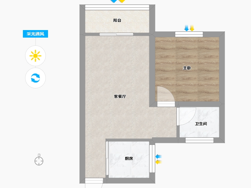 广东省-深圳市-友邻公寓-33.64-户型库-采光通风