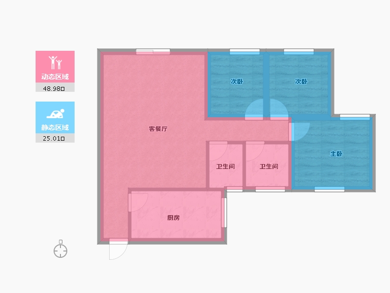 广东省-深圳市-翠枫豪园-66.05-户型库-动静分区