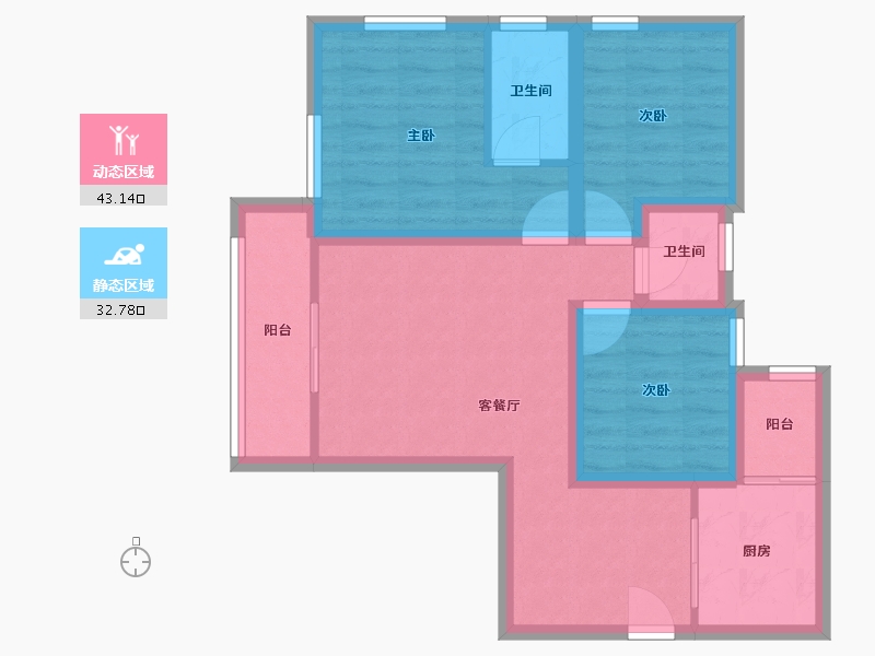 广东省-深圳市-国晖大厦-66.15-户型库-动静分区