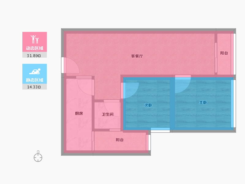 广东省-深圳市-沙河世纪假日广场-39.96-户型库-动静分区