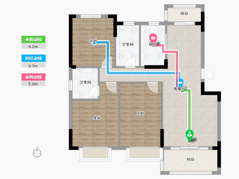 湖北省-黄冈市-鸿城壹号院-101.97-户型库-动静线