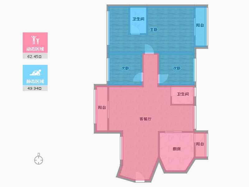 广东省-深圳市-鸿翔花园-100.66-户型库-动静分区