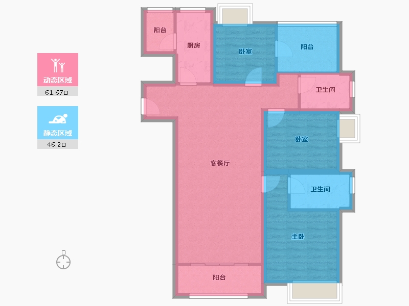 广东省-深圳市-华侨城四海云亭-96.17-户型库-动静分区