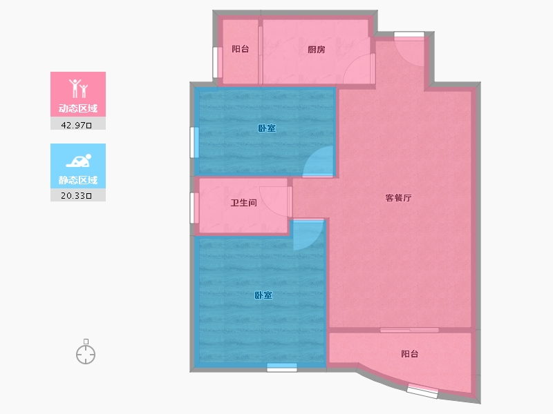 广东省-深圳市-百仕达花园(一期)-57.42-户型库-动静分区