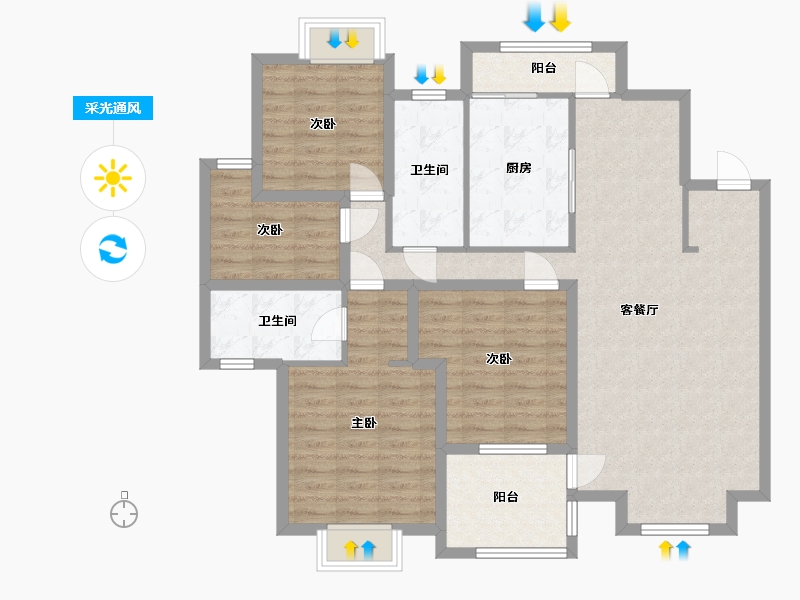 广东省-深圳市-阳光带海滨城(一期)-111.01-户型库-采光通风