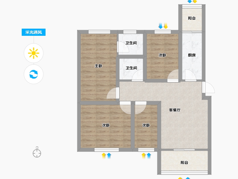 广东省-深圳市-荔苑小区(南区)-70.99-户型库-采光通风