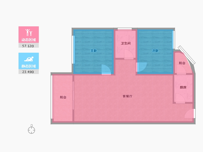 广东省-深圳市-大陆庄园-72.56-户型库-动静分区