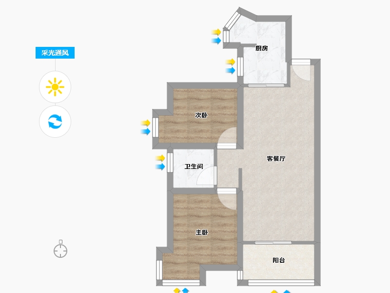 广东省-深圳市-田心庆云花园-50.40-户型库-采光通风