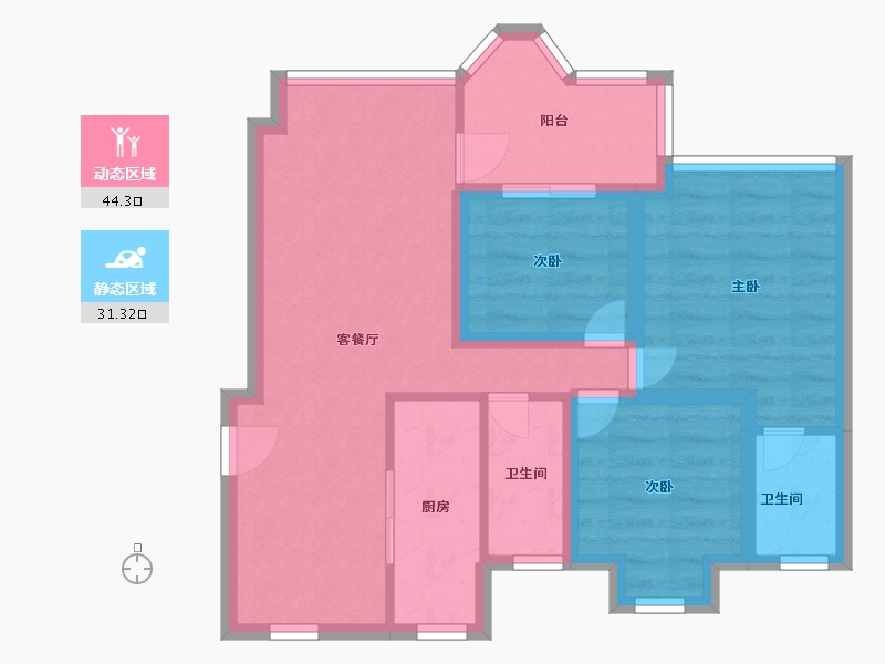 广东省-深圳市-合正星园-66.35-户型库-动静分区