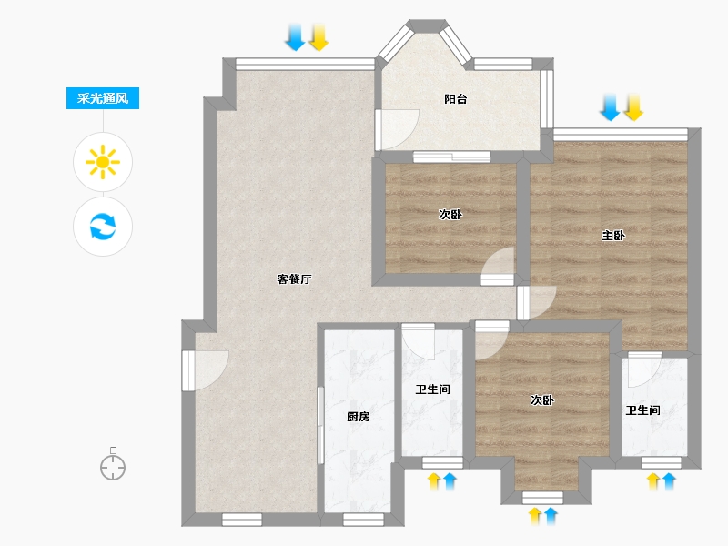 广东省-深圳市-合正星园-66.35-户型库-采光通风