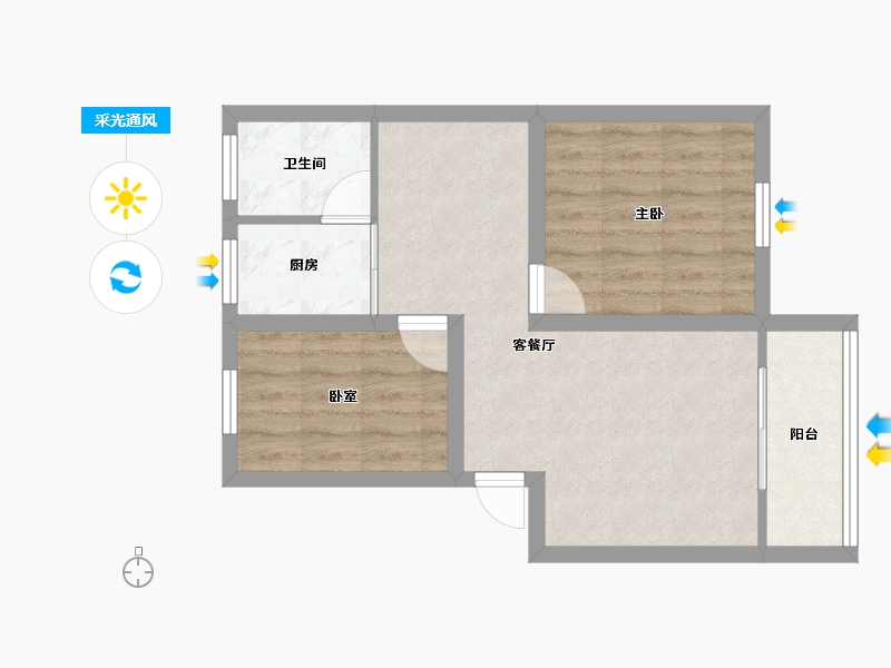 广东省-深圳市-宝海花园-52.24-户型库-采光通风