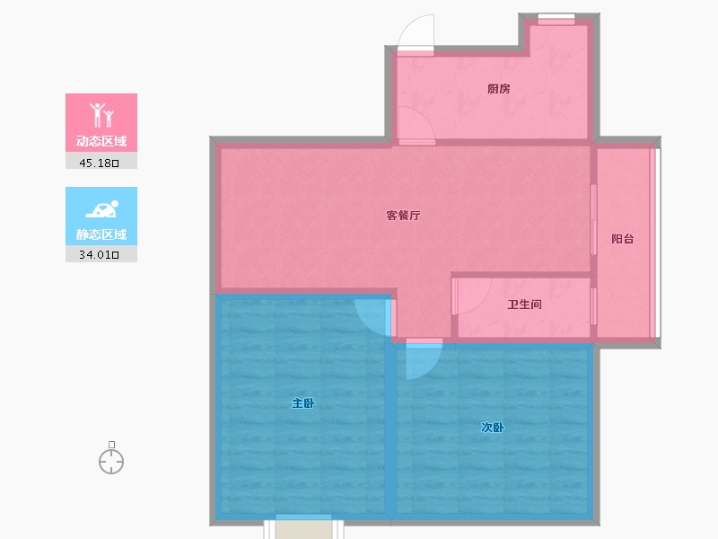 广东省-深圳市-新一代国际公寓-70.99-户型库-动静分区