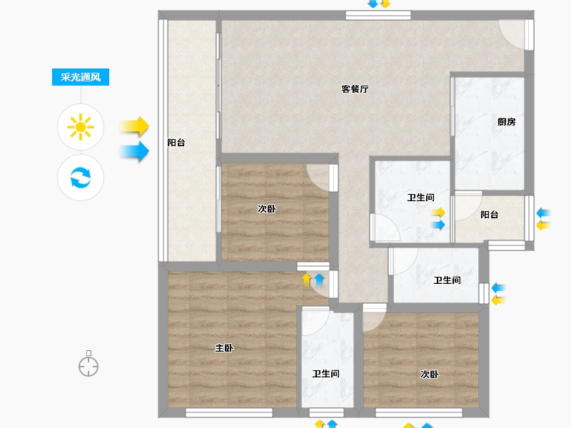 广东省-深圳市-向南瑞峰花园-80.80-户型库-采光通风