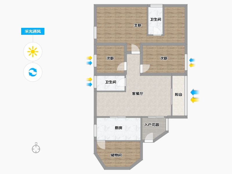 广东省-深圳市-鸿翔花园-97.93-户型库-采光通风