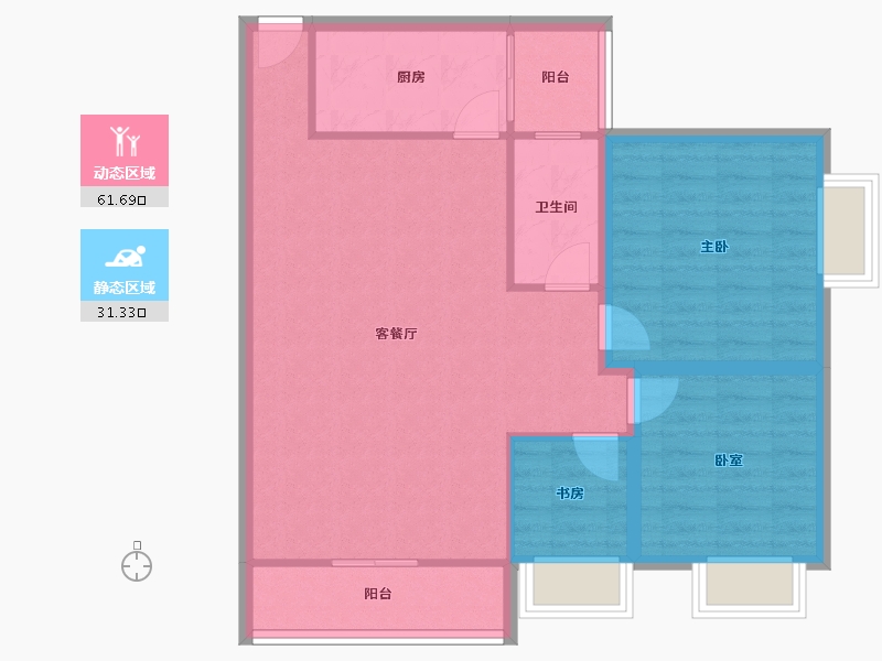 广东省-深圳市-荔景名苑-84.22-户型库-动静分区