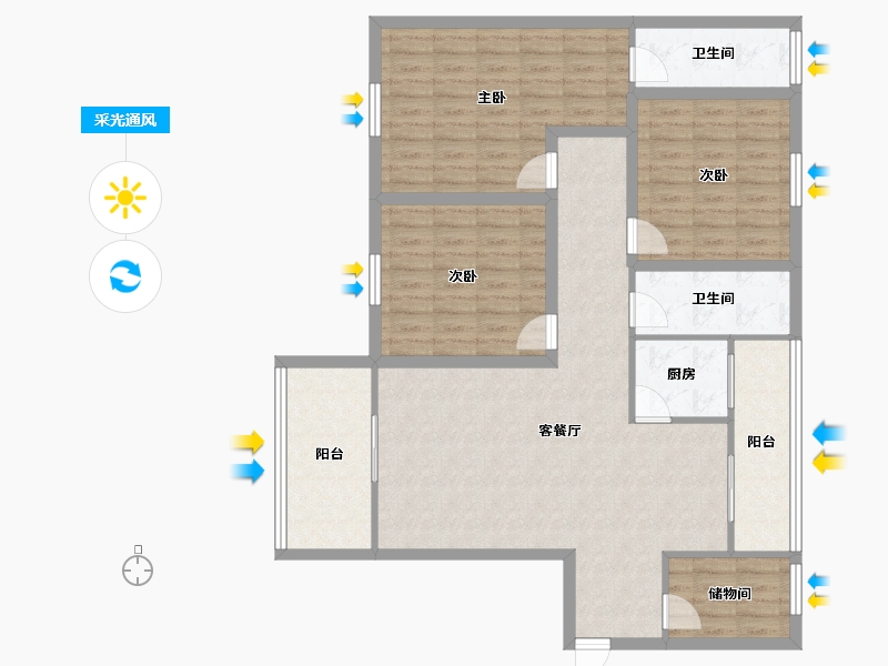 广东省-深圳市-金汐府小区-117.56-户型库-采光通风