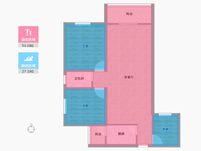 广东省-深圳市-凤凰雅居-68.88-户型库-动静分区