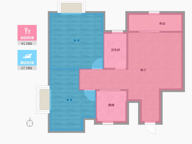 广东省-深圳市-汇鑫花园-61.99-户型库-动静分区