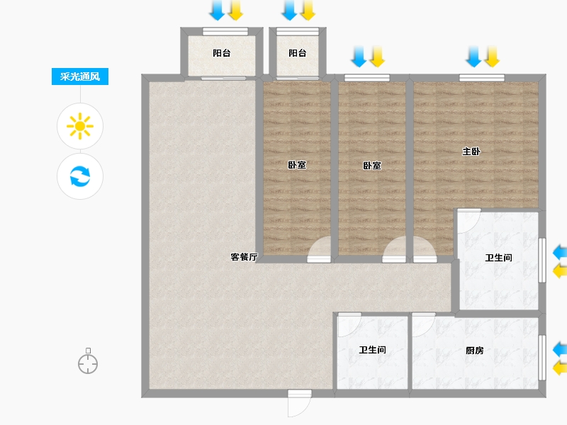 广东省-深圳市-新鹏苑-131.21-户型库-采光通风