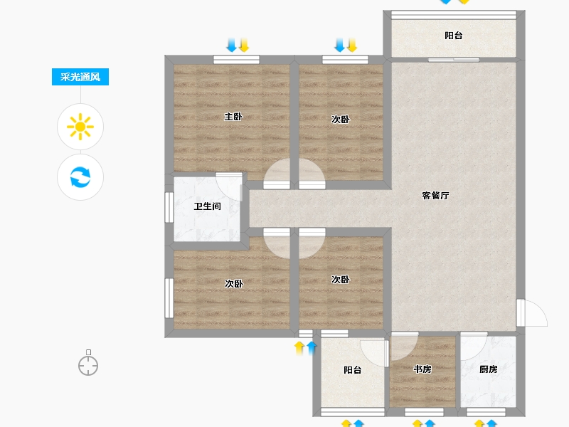 广东省-深圳市-荔雅居-89.61-户型库-采光通风