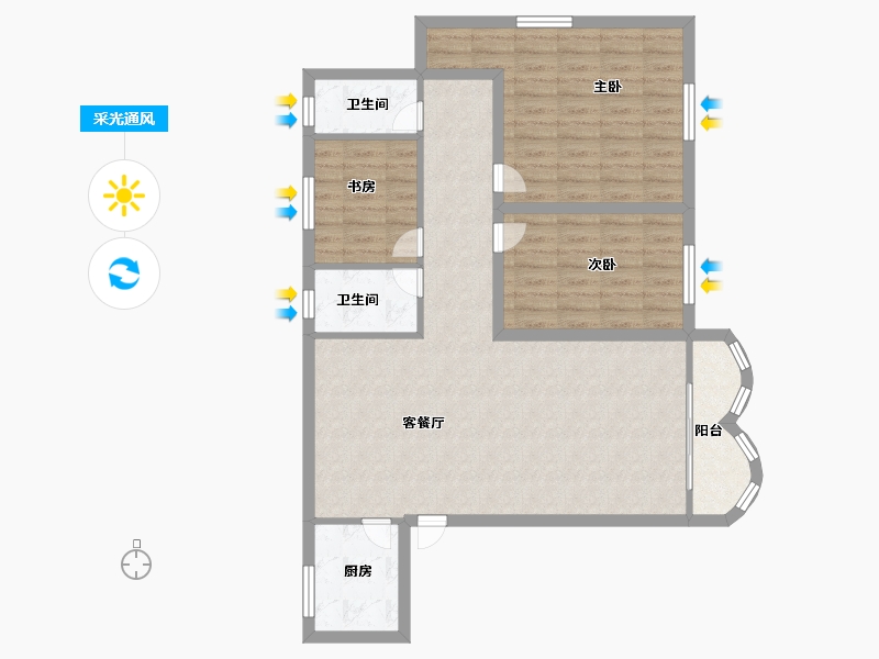 广东省-深圳市-凤凰花苑-91.20-户型库-采光通风