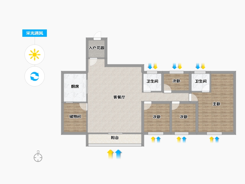 广东省-深圳市-金泓凯旋城-115.19-户型库-采光通风