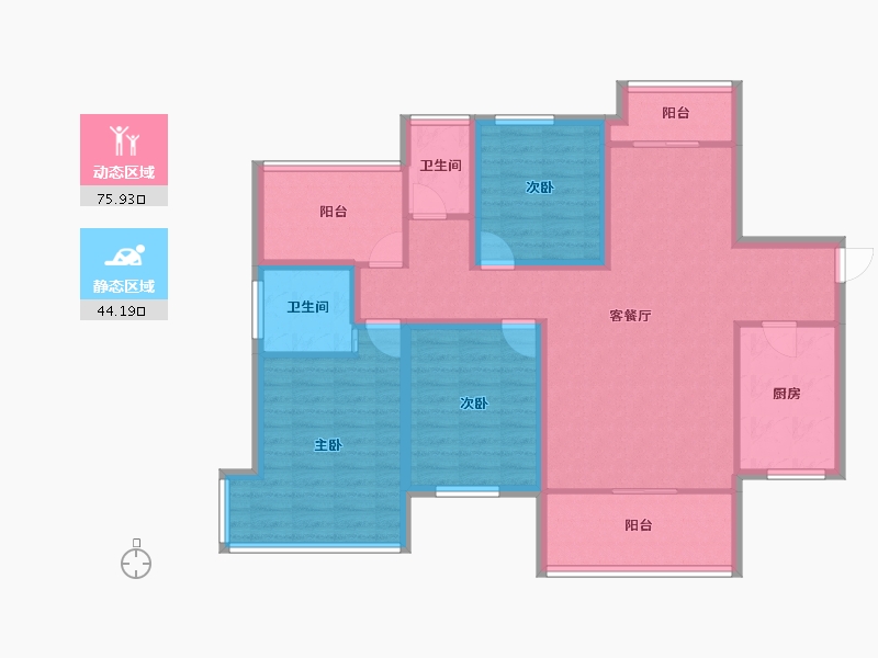 黑龙江省-鹤岗市-前海丹华-106.98-户型库-动静分区