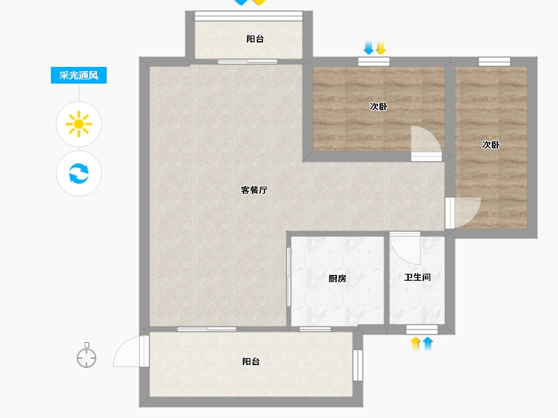 广东省-深圳市-晶品居-66.37-户型库-采光通风