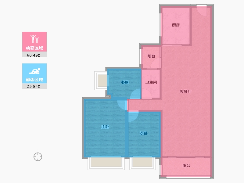 广东省-深圳市-鸿荣源禧园-81.24-户型库-动静分区