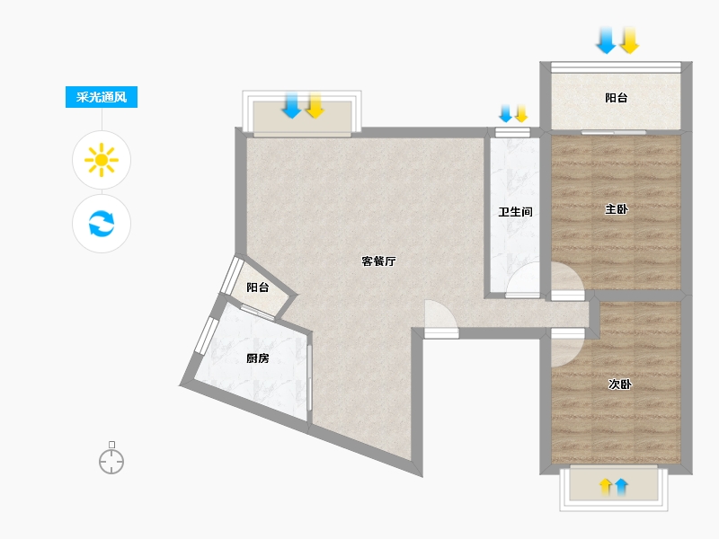 广东省-深圳市-银兴苑-66.15-户型库-采光通风