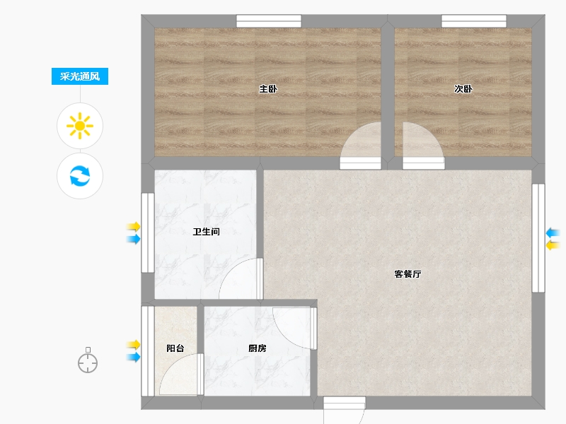 广东省-深圳市-颐安都会中央二期-47.67-户型库-采光通风