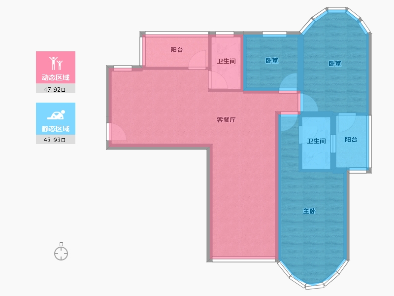 广东省-深圳市-东方花园-81.65-户型库-动静分区