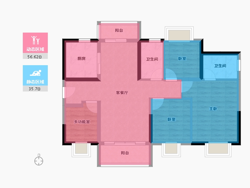 广东省-珠海市-粤海拾桂府-81.76-户型库-动静分区