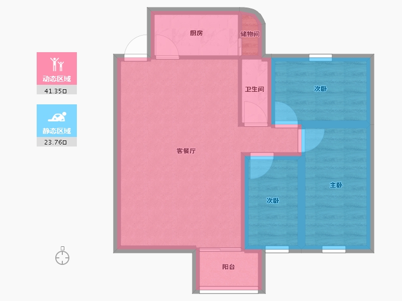 广东省-深圳市-泊林花园-57.41-户型库-动静分区